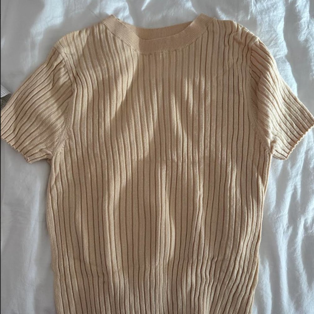 Thick Knit Yellow T-Shirt